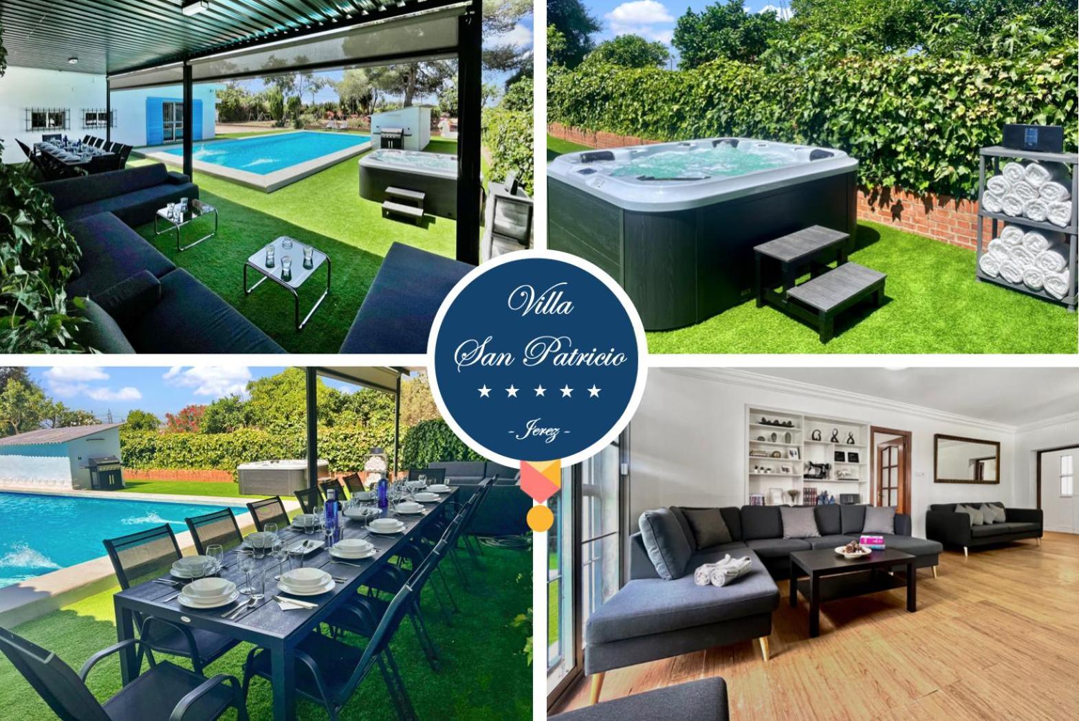 Villa San Patricio I Piscina Privada I Jacuzzi Spa I Bbq I Ps5 I Aire Acon I 3000M2 I 5Min-Centro Jerez de la Frontera Ngoại thất bức ảnh